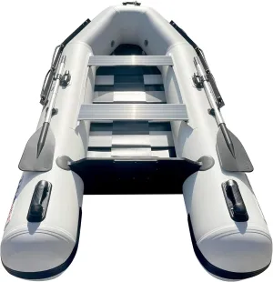 10FT Inflatable Boat,2-3Person Portable raft,2 Aluminum seat Board and 5 Aluminum Floor,3 Independent air Tubes,14 inch Large Float.No disassembly Required, Ultra Portable Design (Cylindrical Tail)