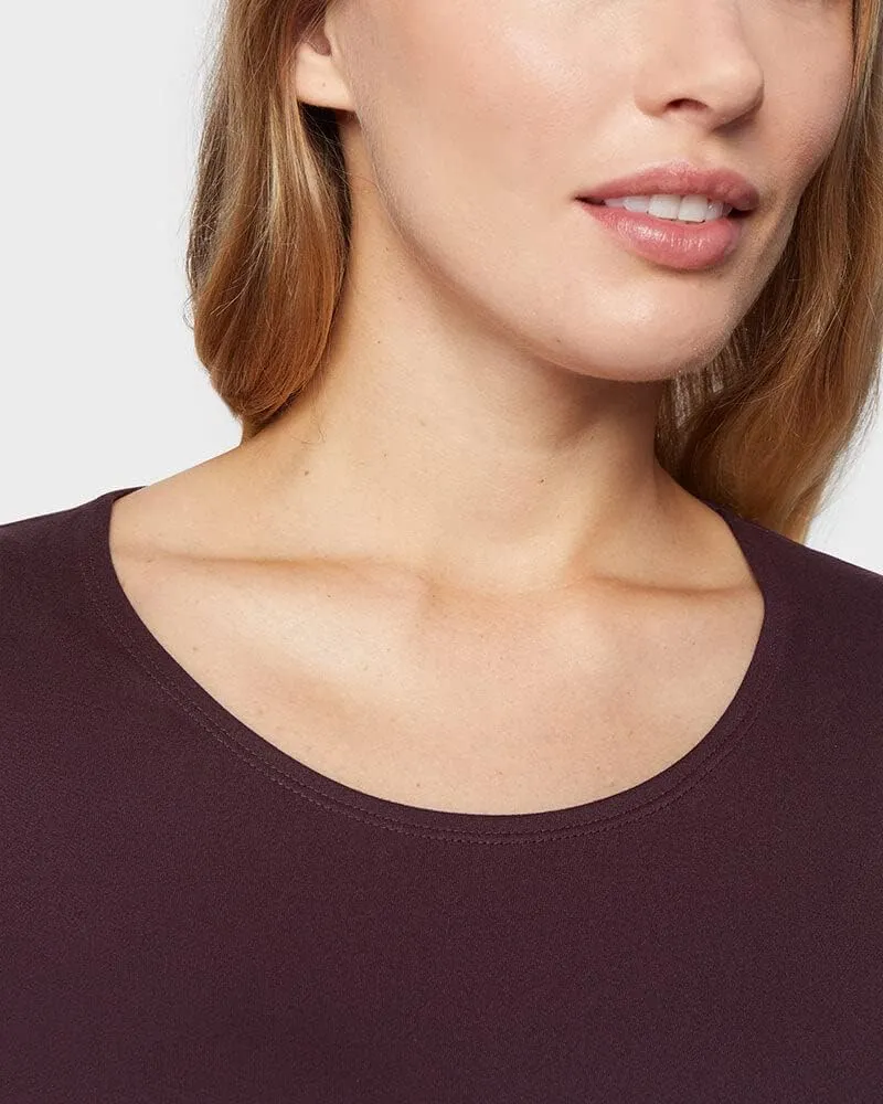 32 Degrees Women's Lightweight Baselayer Scoop Top | Long Sleeve | Form Fitting | 4-Way Stretch | Thermal