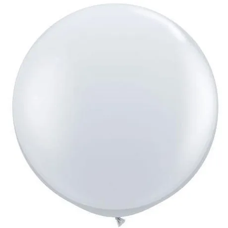 3ft 90cm Sempertex Plain Latex Balloon - Round Crystal Clear