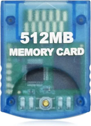 512MB(8192 Blocks) High Speed Gamecube Memory Card, Game Memory Card Compatible for Nintendo Gamecube and Wii Console Accessory Kits - Blue