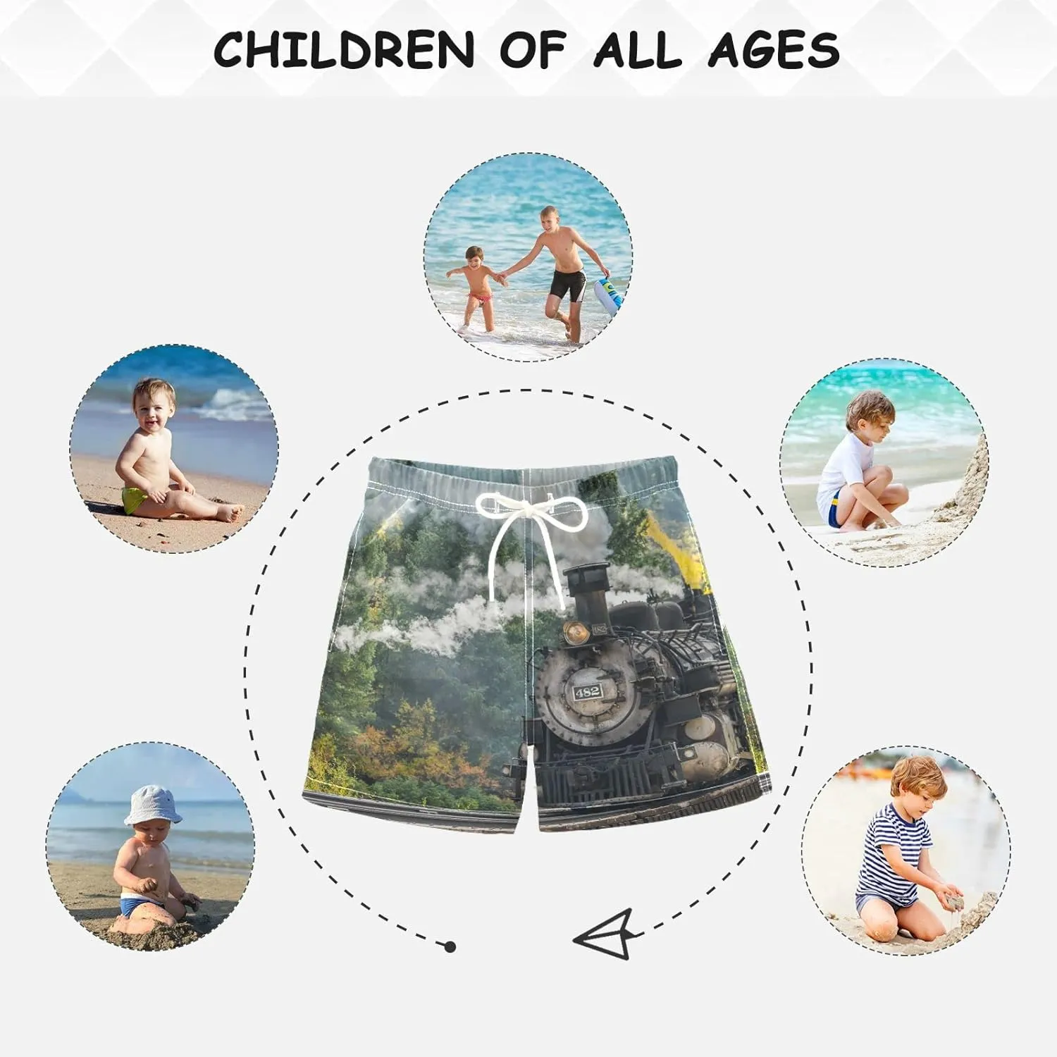 Aflyko Boys' Board Shorts Toddler Swim Trunk Girls Beach Swimwear Bathing Suit