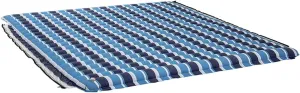 Aqua Ultimate Floating Water Mat  Heavy Duty Floating Island Pad with Expandable Zippers  Navy/White Stripe