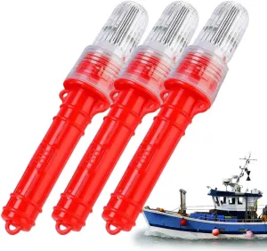 Boat Flares, 2025 New Boat Flares Coast Guard Approved Marine, Waterproof Emergency Signals for Fishing Nets, Buoys, Boats (Red 3Pc)