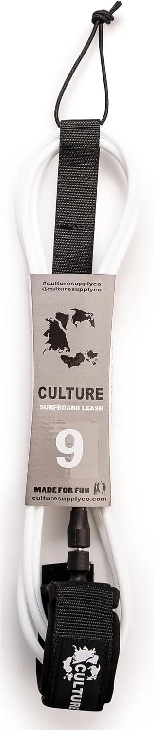Culture Supply Surfboard Surf Leash (6 Sizes - 5 Colors): 6ft Comp | 6 ft Reg | 7ft | 8ft | 9ft | 10ft