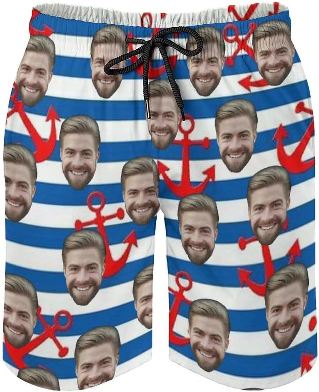Custom Faces Men's Swim Trunks Quick Dry Beach Shorts Personalized Funny Shorts Customize Your Photo Bathing Suits