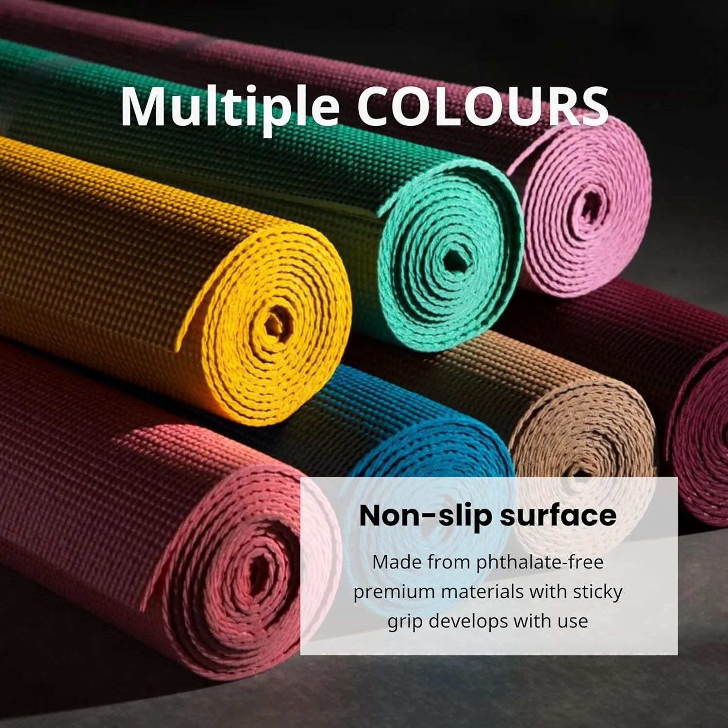 Everyday Yoga Deluxe Mat - 72"L x 24"W Non Slip Exercise Mat, Anti-Tear, 3-5mm Thickness for Yoga, Pilates & Floor Workouts