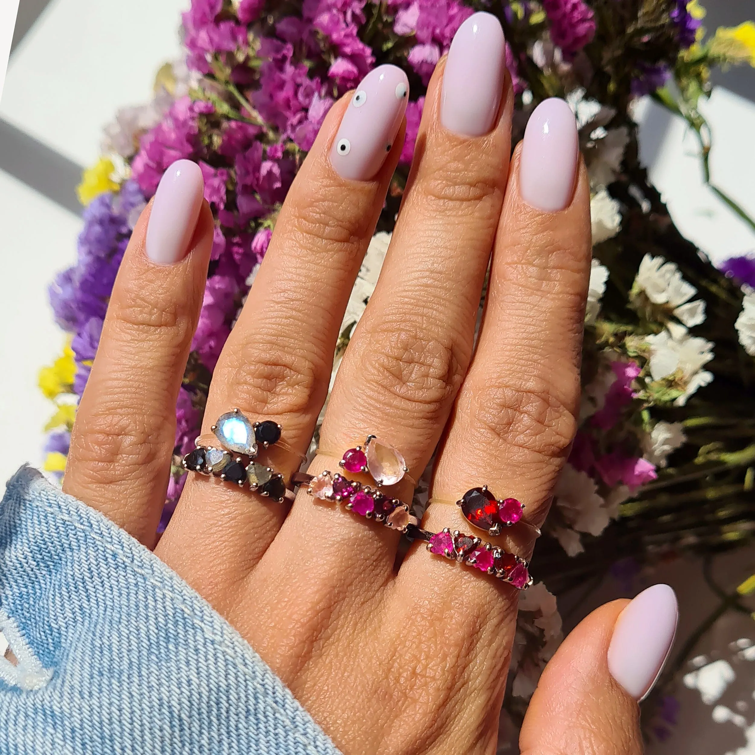 Floating Ring - Toi Et Moi Rose Quartz & Ruby