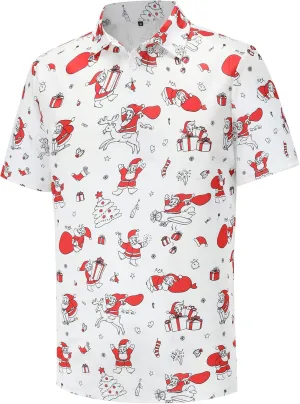 Golf Shirts for Men Dry Fit Short Sleeve Mens Golf Shirt Performance Moisture Wicking Polo Shirts Funny Golf Polo Shirts