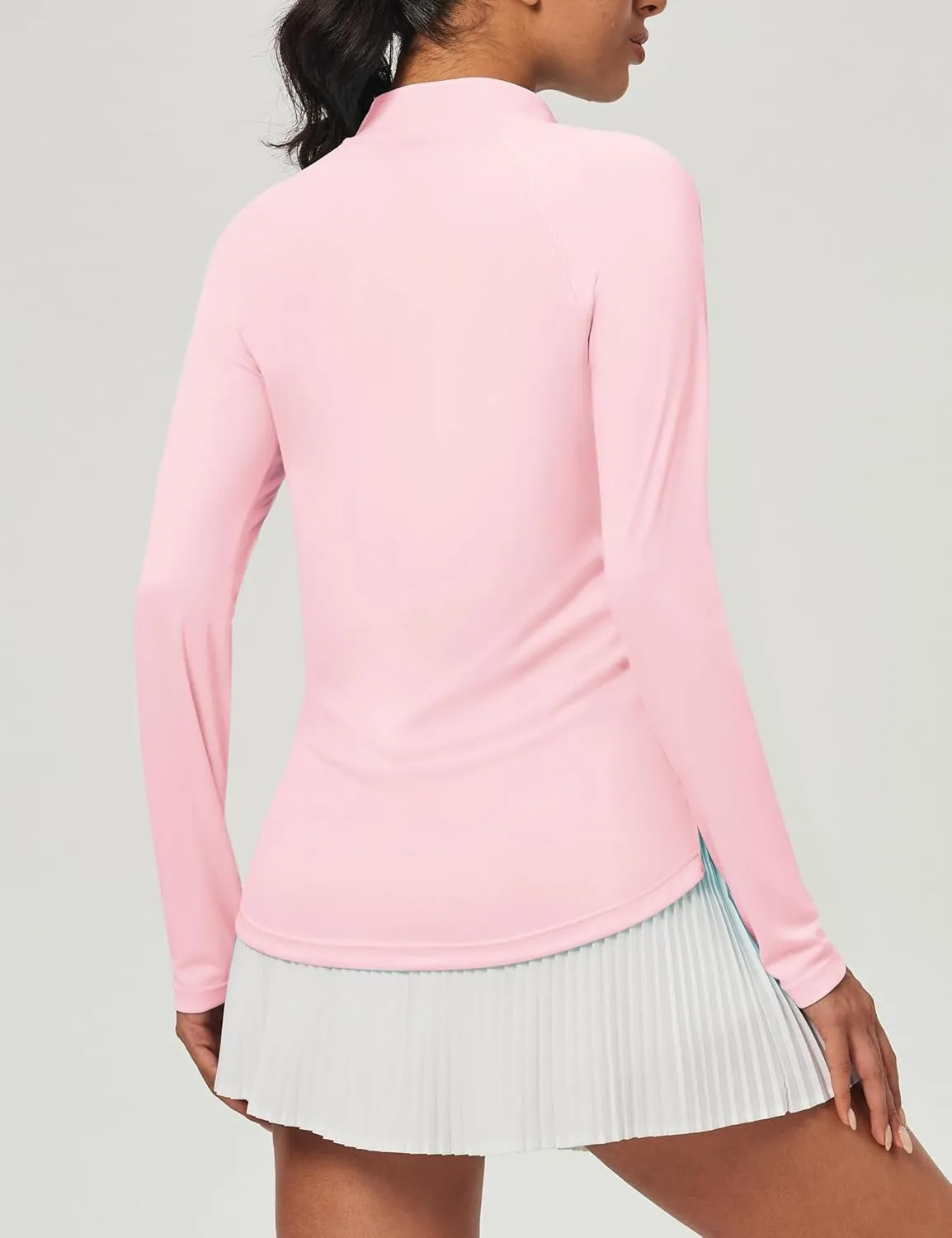 Heathyoga Womens Long Sleeve Workout Tops Golf Shirts for Woman UPF 50  UV Sun Protection SPF Shirts Quarter Zip Pullover