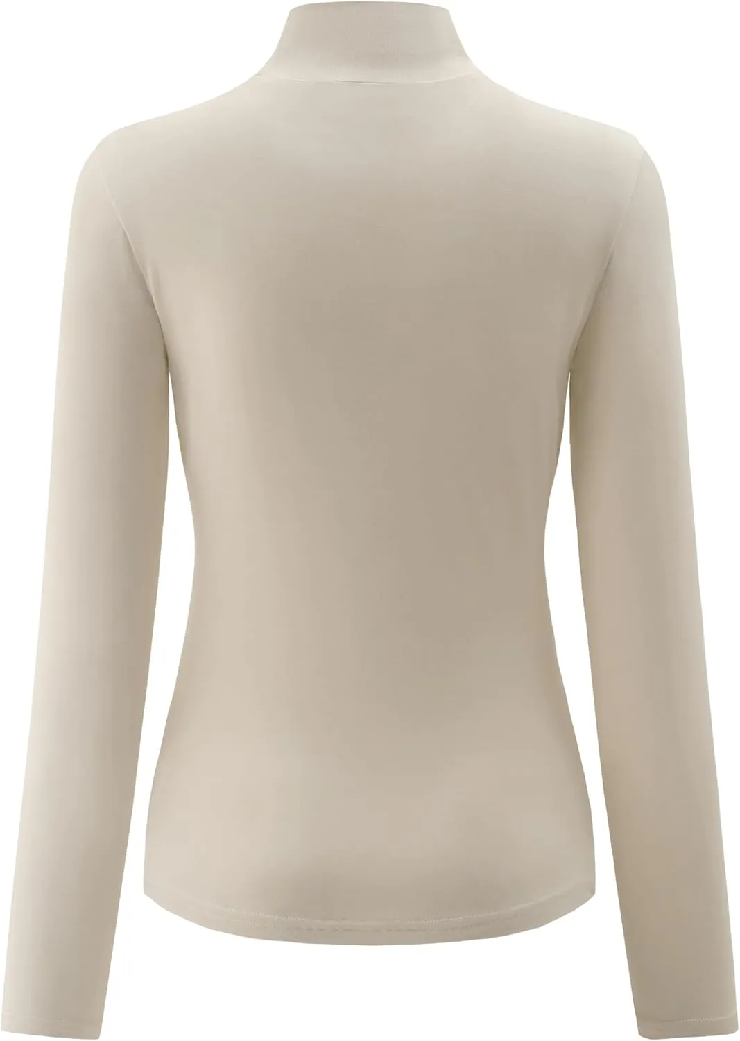 Kindcall Womens Slim Fitted Mock Turtleneck Tops Long Sleeve Lightweight Base Layer Shirts