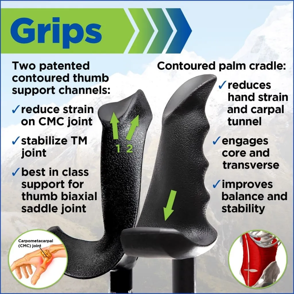 Motivator Super Duty Therapy Poles for Balance and Rehab - Patented Stability Grips - 2 Pieces Adjustable w/ Strong Push Button Locks, Detachable Rubber Feet and Travel Bag - For Heights up to 7 feet and Weights up to 500lbs (Sold as Set of 2)