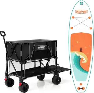 Overmont SUP 106x33 Inflatable Stand Up Paddleboard   Overmont 400L Foldable Double Decker Wagon Combo