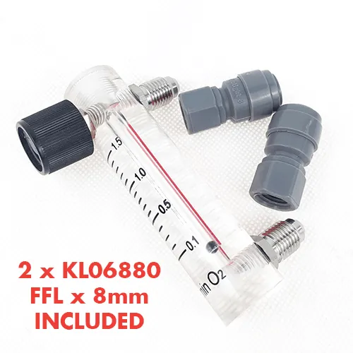 Oxygen flow meter Including duotight - 8mm (5/16) x FFL
