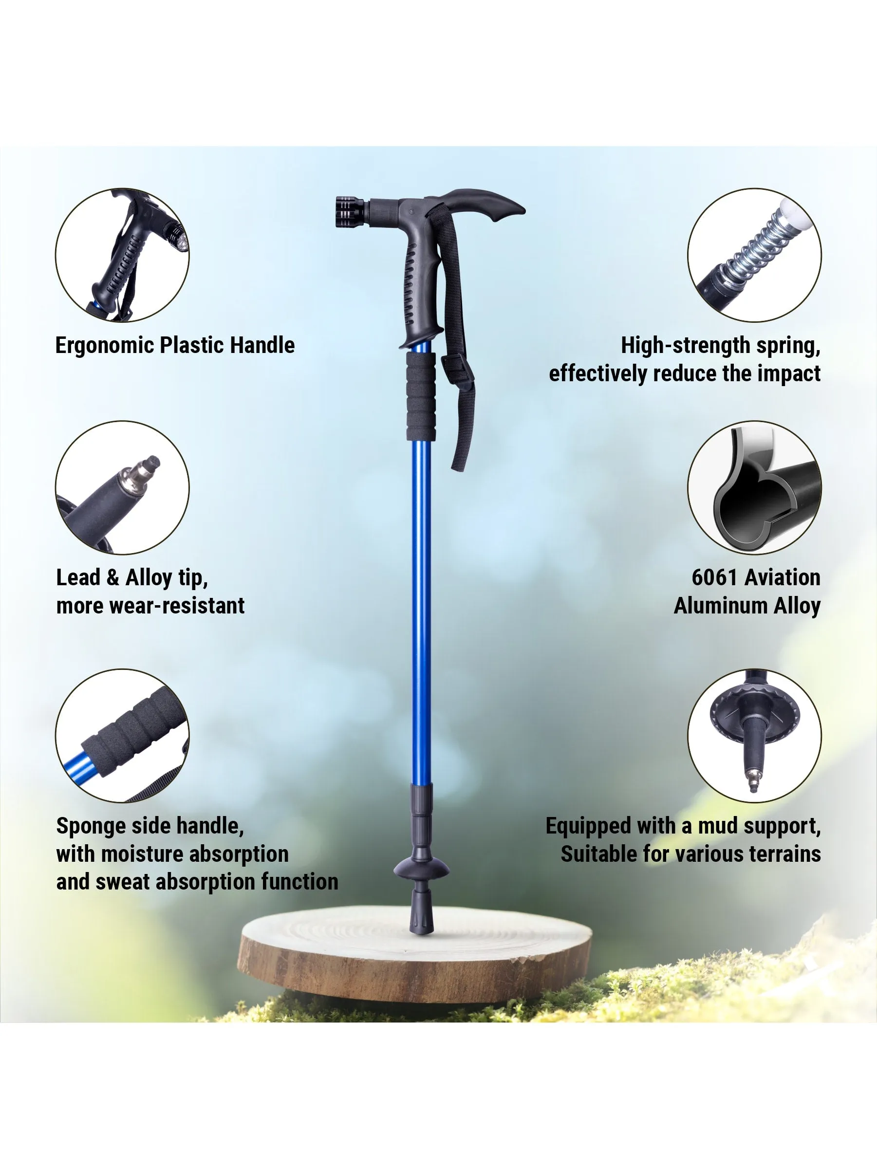 Vector X Trekking Poles Adjustable Hiking or Walking Sticks for Hiking Collapsible Strong