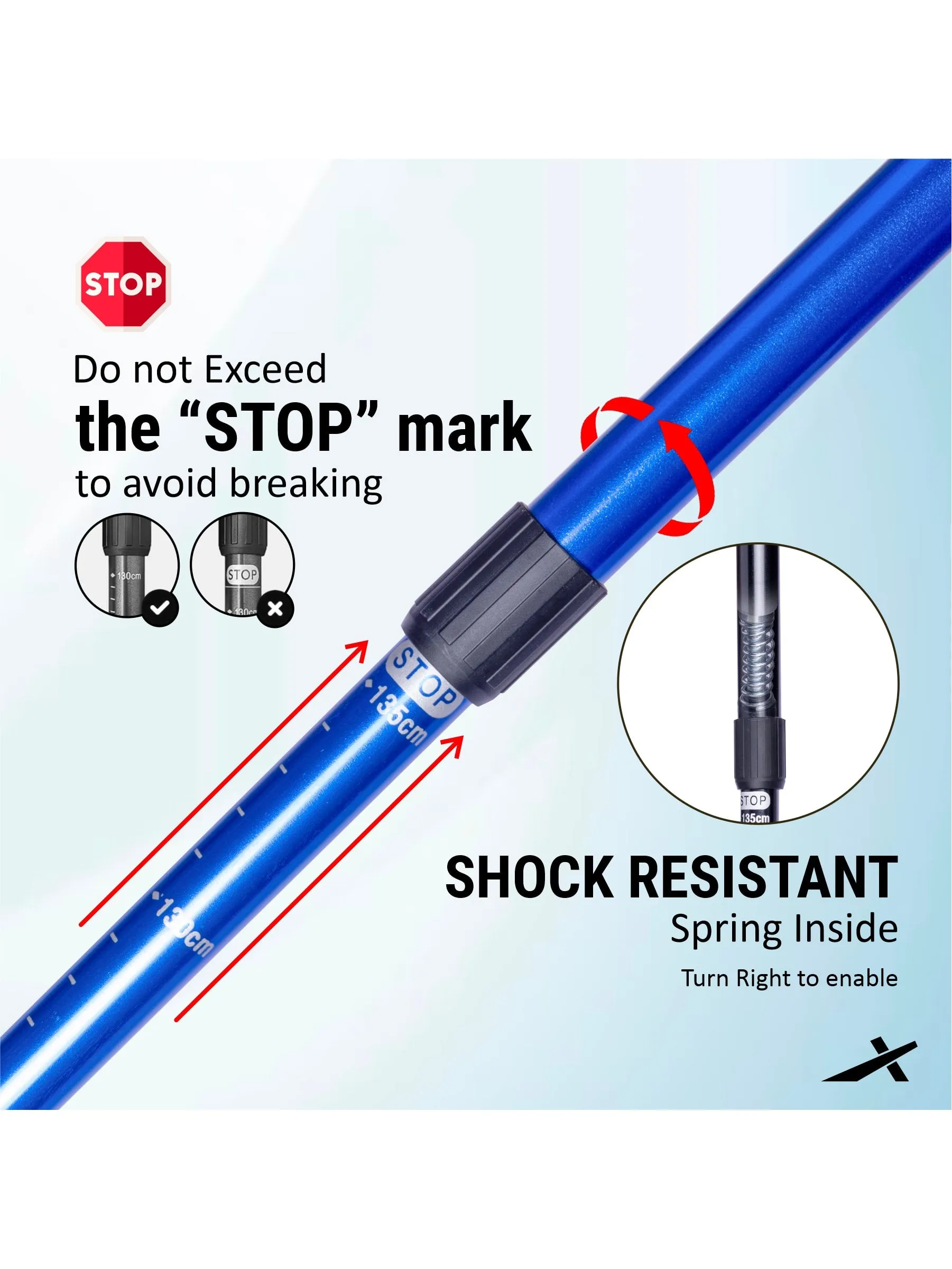 Vector X Trekking Poles Adjustable Hiking or Walking Sticks for Hiking Collapsible Strong
